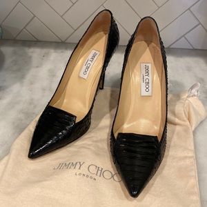 Jimmy Choo snakeskin embossed pumps. Size 41/US 11